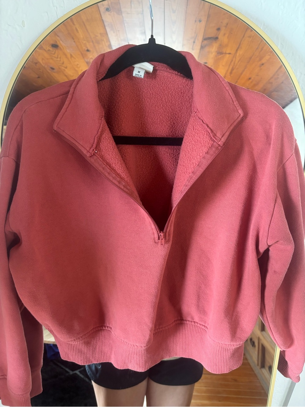 Quarter-Zip Sweatshirt in Dusty Rose